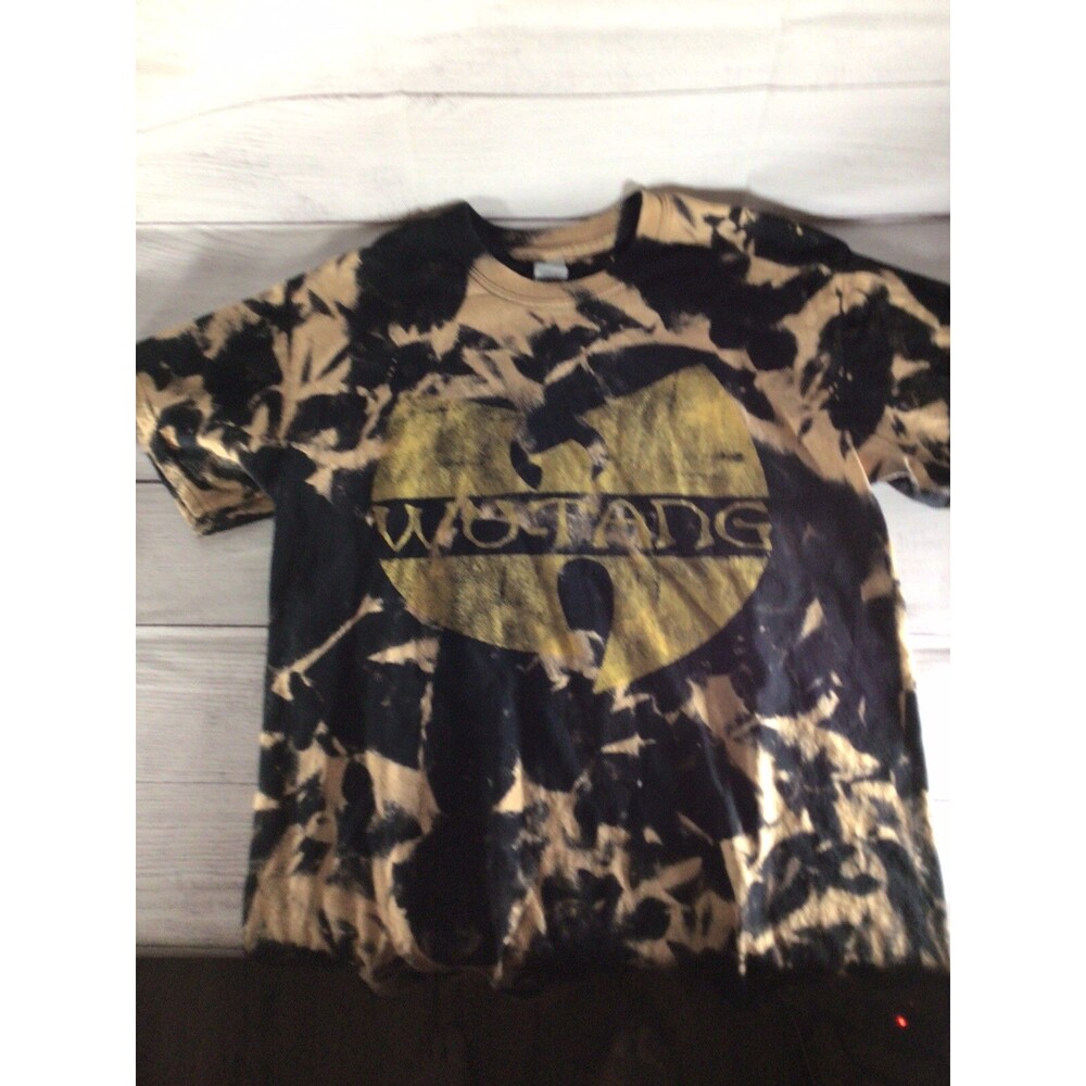 Wu-Tang Clan Shirt Medium Bleach Dyed Multicolor Black Yellow